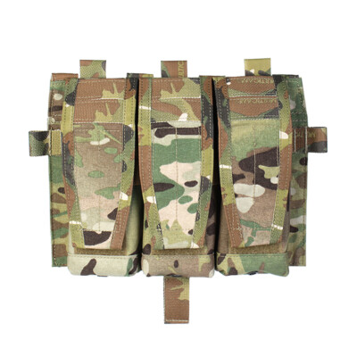 Triple 5.56 Mag/Pistol Pouch Panel (5 plus 2) - Black