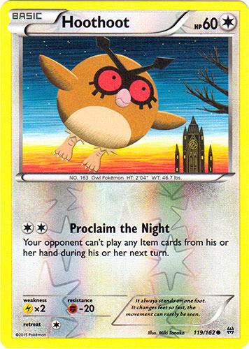Hoothoot - 119/162 - Common - Reverse Holo x1 - Lightly Played - XY BREAKthrough