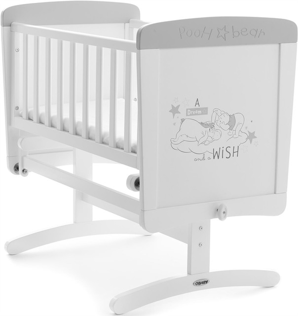 white gliding crib