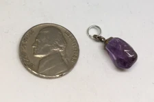 AMETHYST GEMSTONE FREE FORM NATURAL PENDANT CHARM CUTE 8 CTS.
