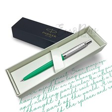 PARKER Jotter Ballpoint Pen Green  with Gift Box & Green Ink - Uk Seller