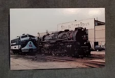 LMH Postcard NICKEL PLATE ROAD Berkshire 2-8-4 765 WABASH F7 671 Bellevue 1980