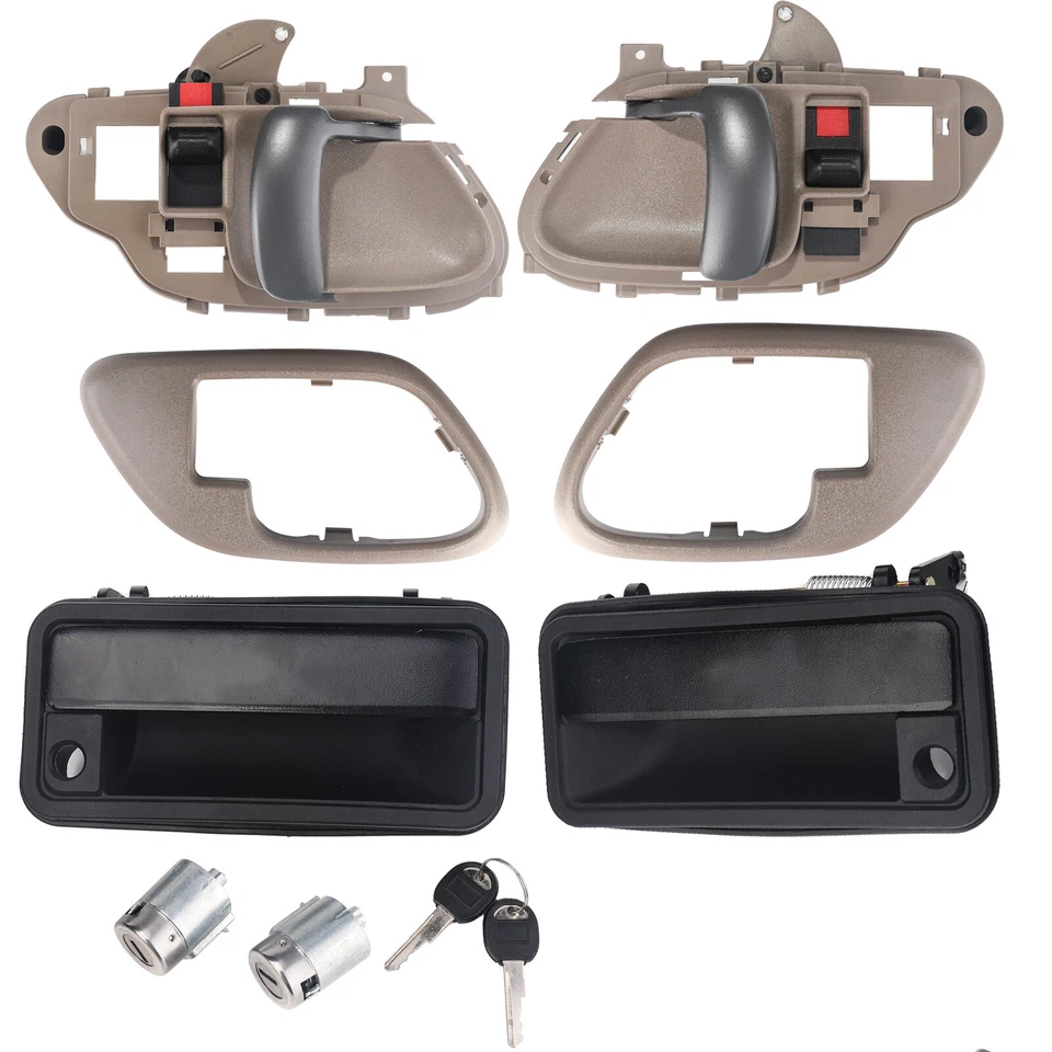 Manija de puerta delantera y cilindro de cerradura con juego de llaves para 95-00 Chevrolet GMC Yukon Foto 4 de 4