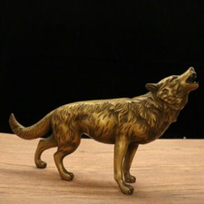 Chinese Brass Handmade Exquisite Wolf Statue 111950
