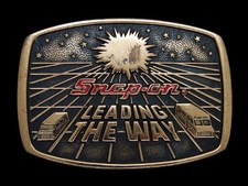 UC09115 VINTAGE 1988  SNAP-ON LEADING THE WAY  SOLID BRASS BTS BELT BUCKLE