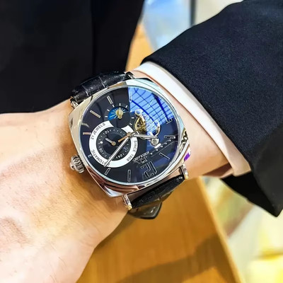 High-Looking and Elegant Men'S Retro Mechanical Watch - Hollow Dial, Alloy Case