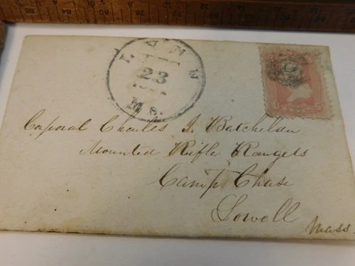 Civil War LETTER-Cpl Charles Batchelor? Mounted Rifle Rangers Camp Chase 1861