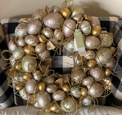 PIER 1 IMPORTS  Capiz Easter Egg Wreath  22''Dia x 5''D NWT