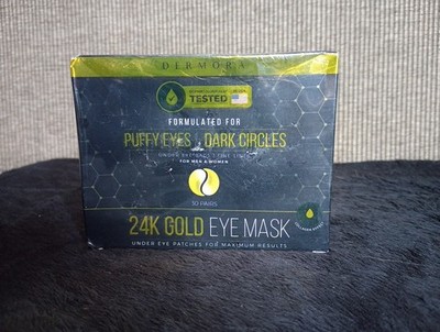 Dermora 24K Gold Eye Masks for Puffy Eyes & Dark Circles ~ 30 Pairs