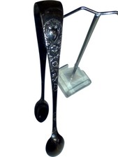 Antique EPNS Sugar Tongs with Floral Engraving Heart Detail Vintage