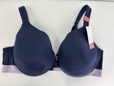 Cacique Lane Bryant Lightly Lined Balconette Underwire Bra Navy Blue 44C NEW