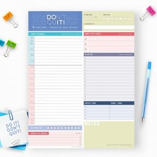 Color Block Daily Planner Notepad - 8.5 x 11 - Work, School Note Organizing P...