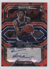 2021-22 Prizm Draft Picks College Penmanship Red Ice Trey Murphy III Auto 0fn0