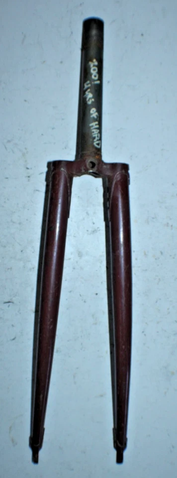 Vintage Columbus Road Bike Fork 27" 700c 1" Threaded 180mm Red Steel USA Shipper - Image 2 of 4