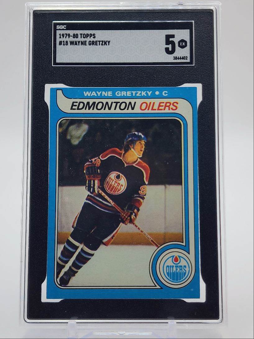 WAYNE GRETZKY 1979-80 TOPPS HOCKEY ROOKIE EDMONTON OILERS #18 RC SGC 5 Q5775