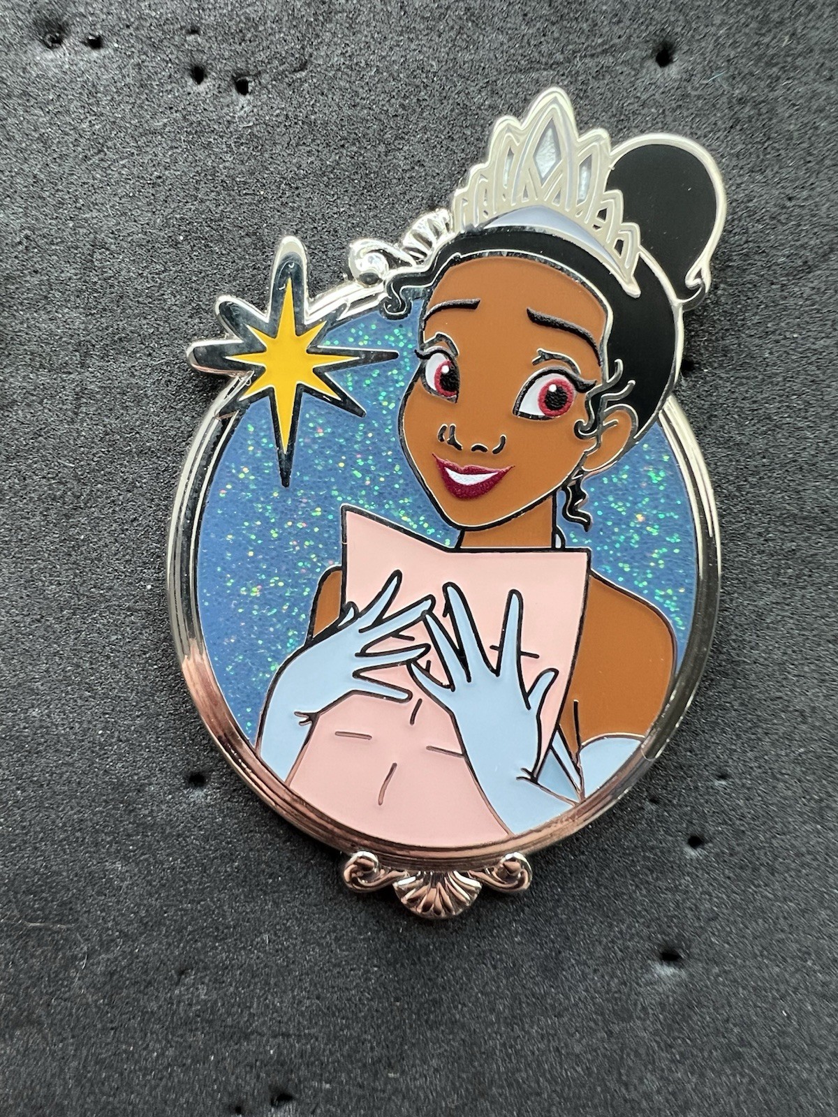 2025 Disney Parks Princess Portrait Silver Frame Tiana OE Pin