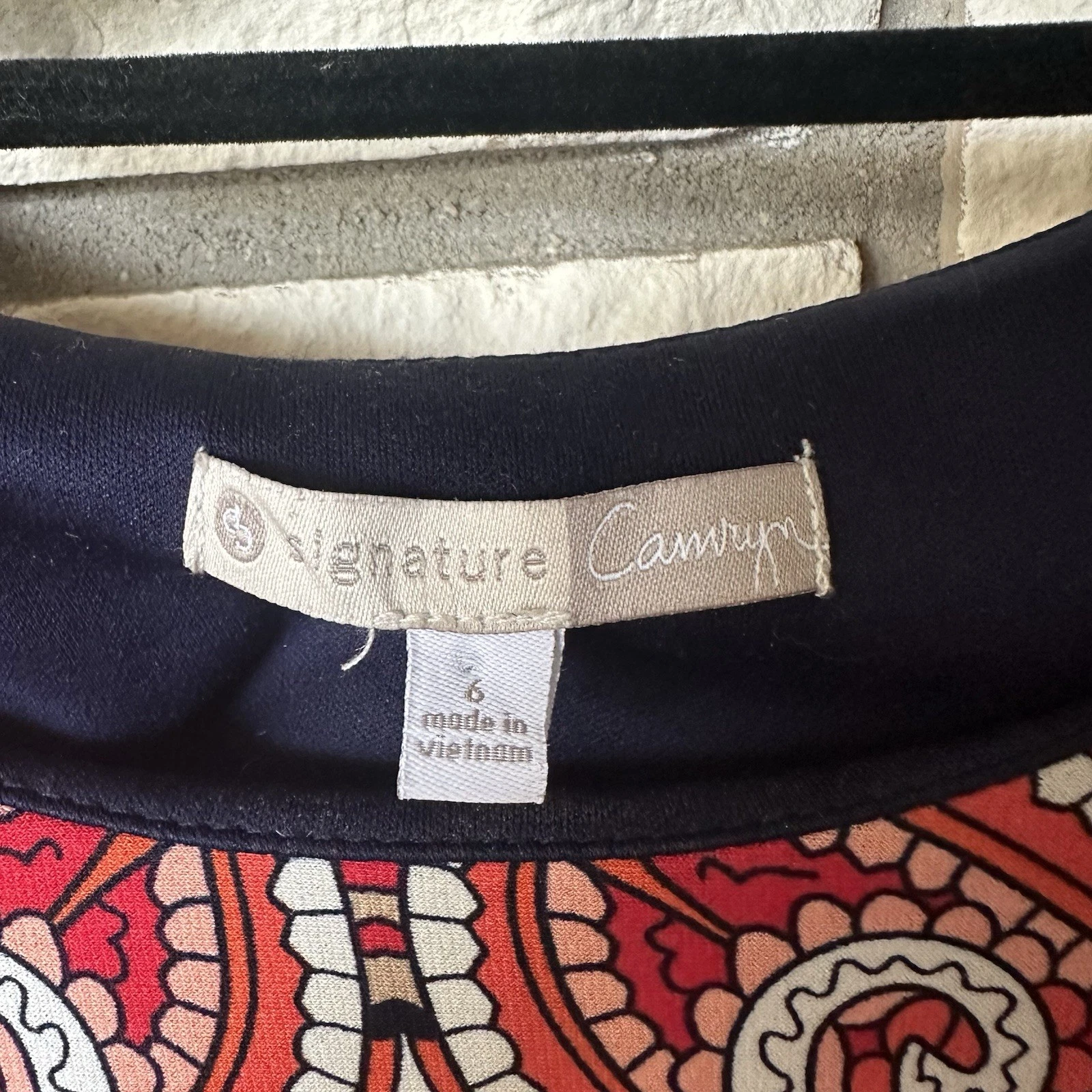 VETEMENTS Abito donna firmato Camryn taglia 6 rosso paisley tubino orlo a contrasto