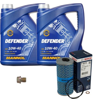 BOSCH Ölfilter 10L MANNOL Defender 10W-40 für Mercedes SL 500 S-Klasse