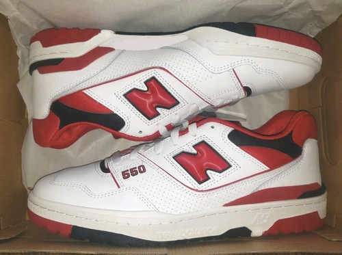 NEW Men's (CHOOSE SZ) NEW BALANCE 550 Life Style Shoes BB550SE1 WHITE / RED. - Picture 8 of 14