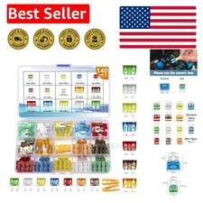 Comprehensive 140-Piece Automotive Fuse Assortment - 5A/7.5A/10A/30A with Puller