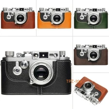 For Leica iiig iiic iiid iiif Handmade Genuine Real Leather Half Camera Case Bag
