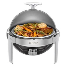 6 Quart Chafing Dish Set with Food Pan, Water Pan and Fuel Holders for Banquet