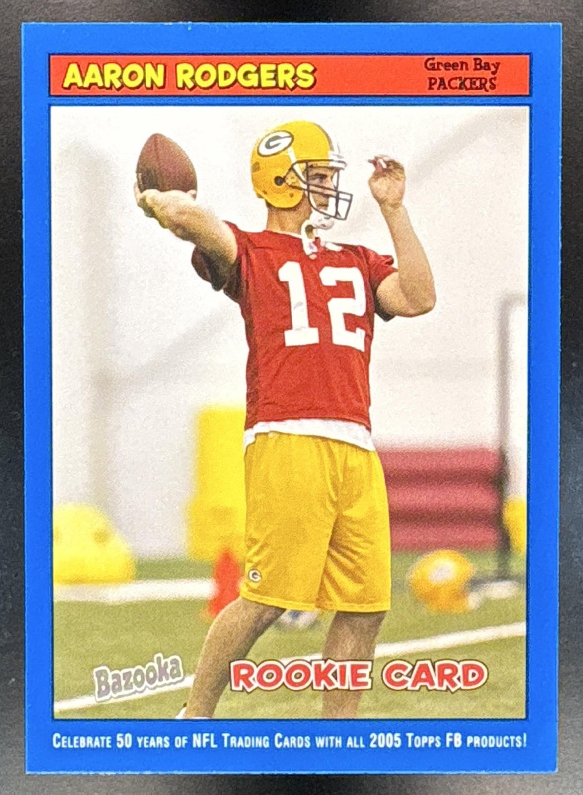 2005 Topps Bazooka Aaron Rodgers #190 Blue Packers Rookie Card RC