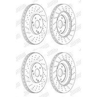 2X Jurid Bremsscheiben Vorne 330Mm Gelocht/Innenbel. Passend FÜR MERCEDES-BENZ