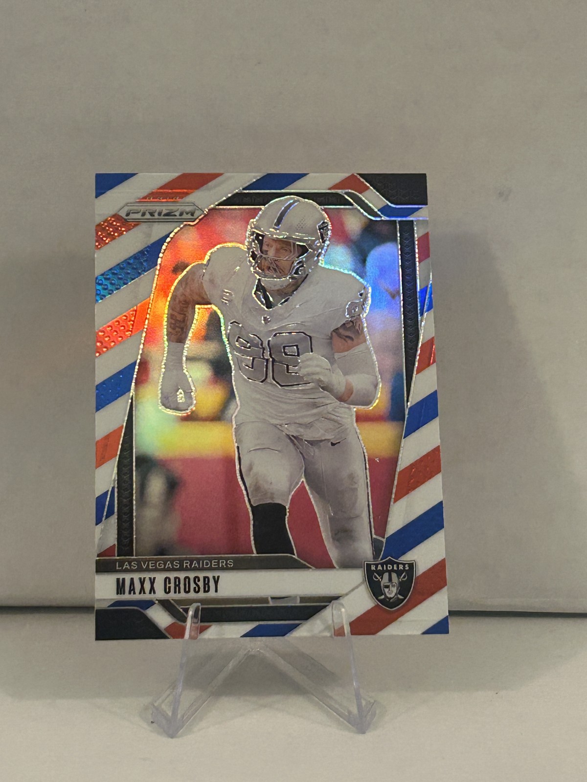 2024 Panini Prizm #152 Maxx Crosby Red White and Blue