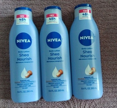 3 NIVEA Shea Nourish Body  Lotion 48 Hour Moisture 8.4 Fl Oz (YY42)