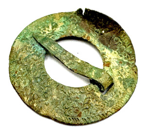 Ancient Viking era hand decorated excavated brooch