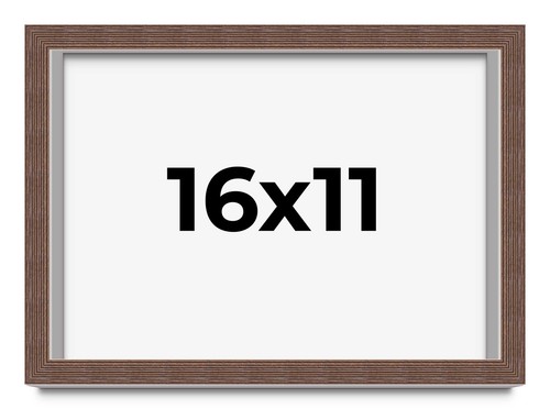 16x11 Shadow Box Rahmen Braun | 1,125 cm Tief Echtholz Rustikal Shadowbox Disp