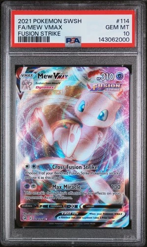 2021 Pokemon Sword & Shield Fusion Strike #114 Fa/Mew Vmax Fusion Strike PSA 10