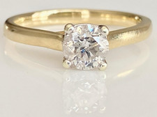 Ernest Jones Natural Solitaire Diamond Gold Ring 14 Carat 1 Stone 0.6ct 14K 14ct