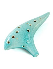 Ocean Notes 12 Hole Sweet Potato Ocarina Pottery Alto C Sea Rose Instrument