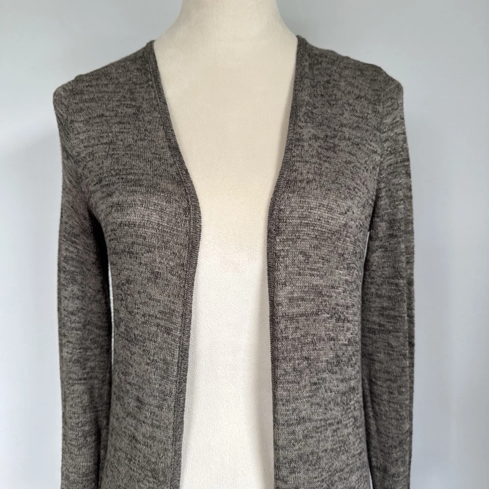Cardigã feminino Garage Longline tamanho S espanador marrom urze bolsos de malha - Imagem 3 de 4