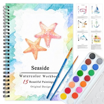 Watercolor Workbooks Coloring Book, Beginner Friendly Painting Kit, Detailed ...