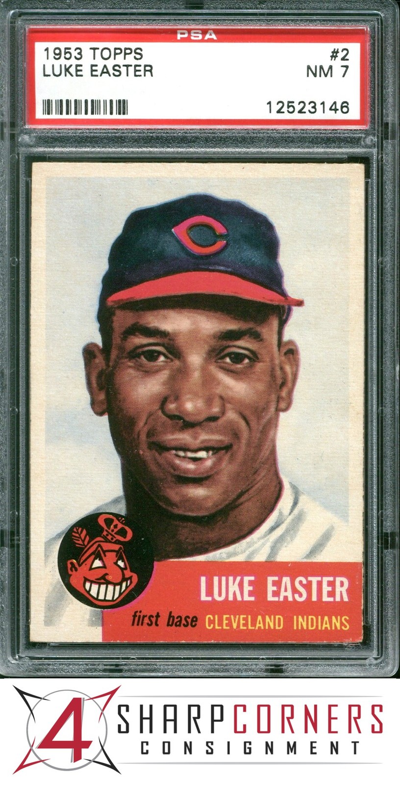 1953 TOPPS #2 LUKE EASTER INDIANS PSA 7