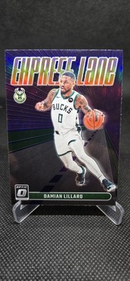 DAMIAN LILLARD #5 2023-24 PANINI OPTIC BUCKS EXPRESS LANE Purple