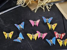 11 Vtg Metal Butterfly Hair Clip Spring Fluttering Wings Clip Glitter