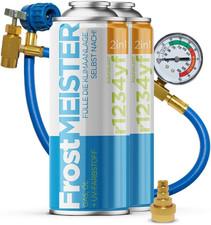 2 in 1 – Set Di Ricarica per Aria Condizionata Auto (2 Barattoli Da 400 Ml + Tub