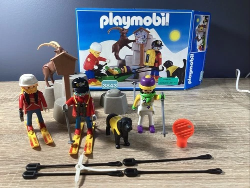 Playmobil 3843 Rescue Mountain Ski Patrol. Vintage 1995. Box Not Complete