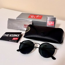 Ray-Ban Round Double Bridge RB3647N Black Unisex Sunglasses 51mm New