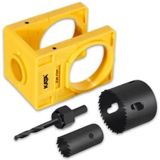 1-3/8" - 1-3/4" Wood Door Lock Installation Set with Guide Template Hole Saw Kit