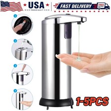 250ml Stainless Auto Handsfree Sensor Touchless Soap Dispenser Kitchen Bathroom
