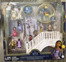 Disney Wish Kingdom of Rosas Character Small Figure Set 10 Posable Mini Doll Toy