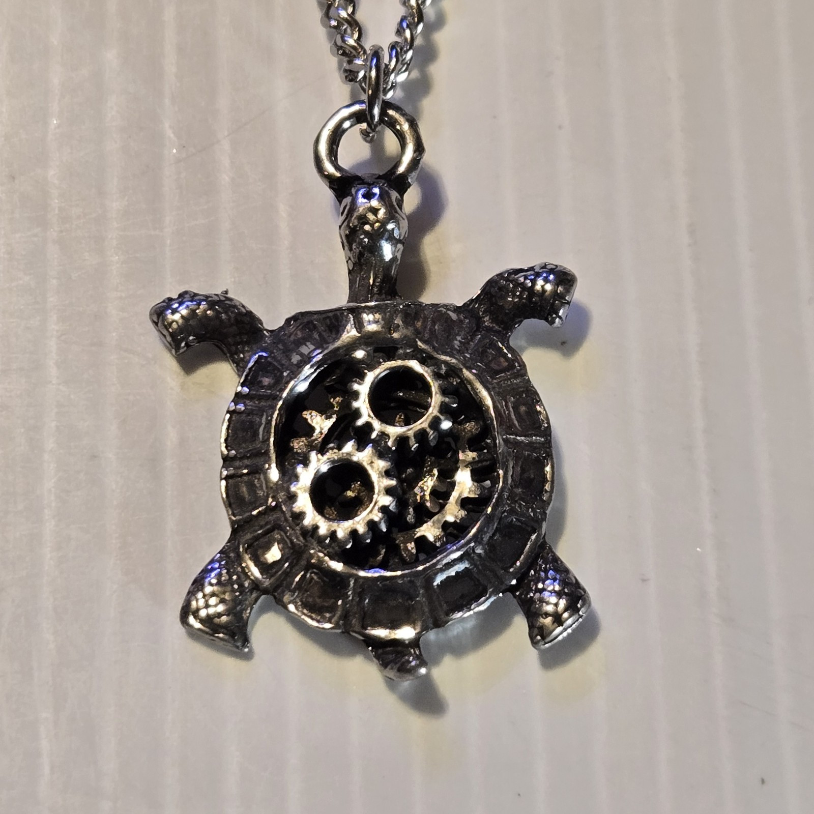 STEAM PUNK TURTLE Pewter Pendant Charm /18