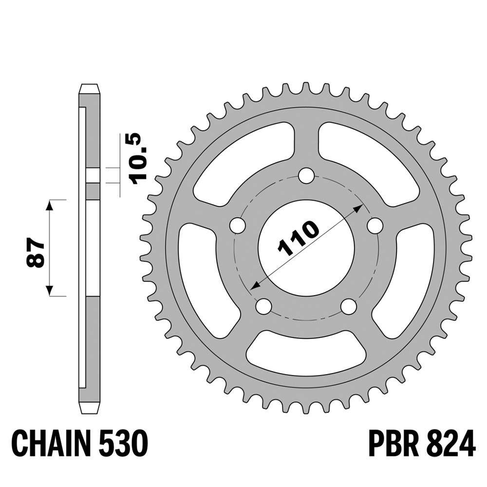 Pignon arrière PBR 42 dents en acier de haute précision pour Suzuki RF 600 R