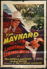 Lightning Strikes West (1941) Original Western Movie Poster Folded 27x41
