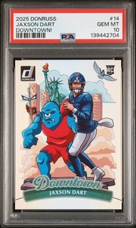 2025 PANINI DONRUSS DOWNTOWN! #14 JAXSON DART ROOKIE RC PSA 10